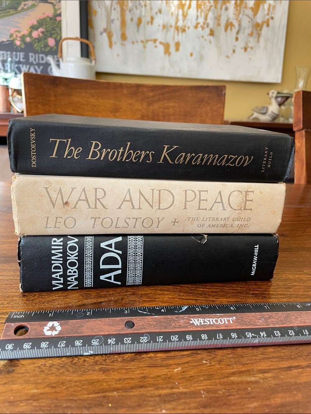 3 Russian Literature in Translation Vintage Books - War & Peace, Ada, Karamazov